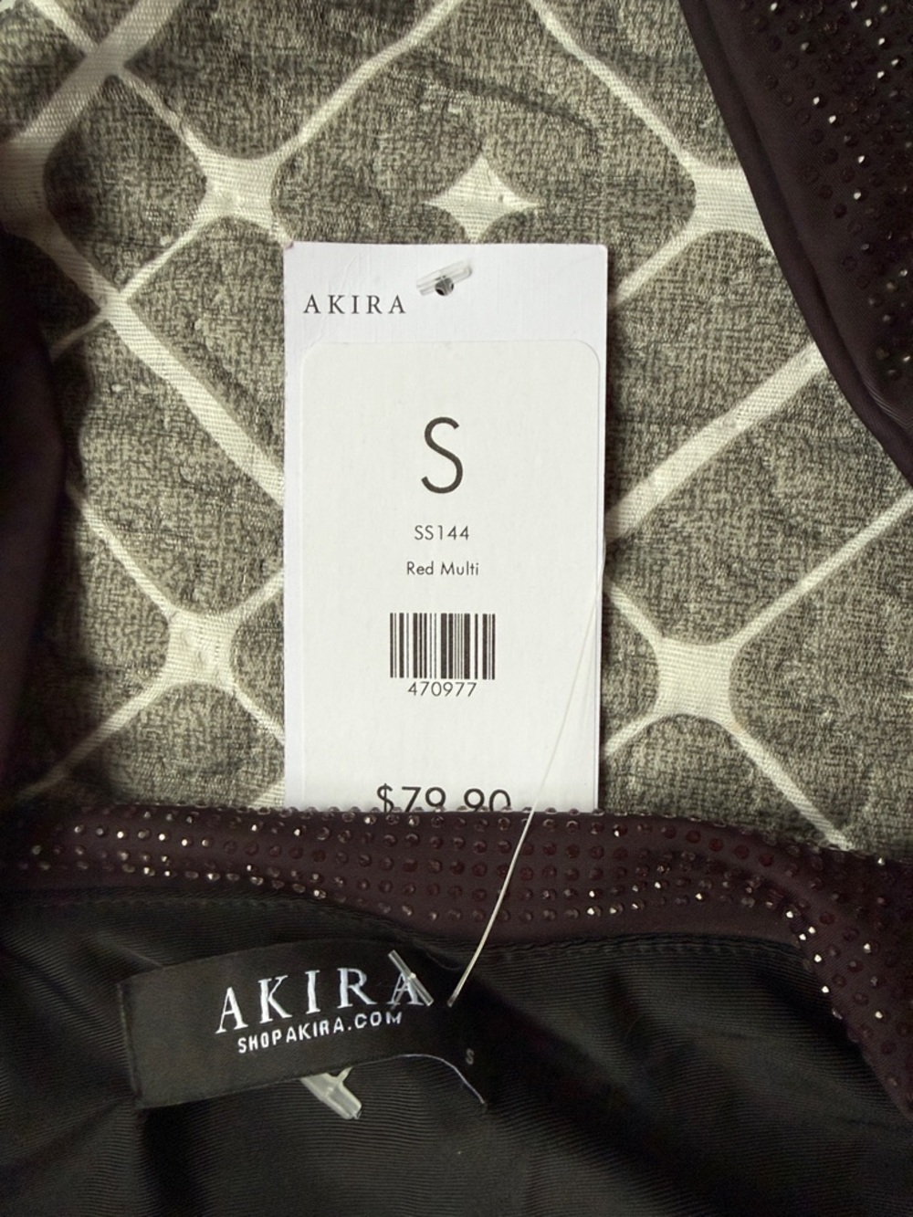 AKIRA Black to Red Ombre Halter Mini Dress - Picture 3 of 7